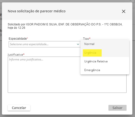 Solicitação de IC no MV